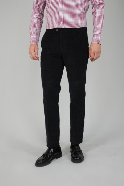 Siyah Kadife 4 Cepli Spor Erkek Pantolon 