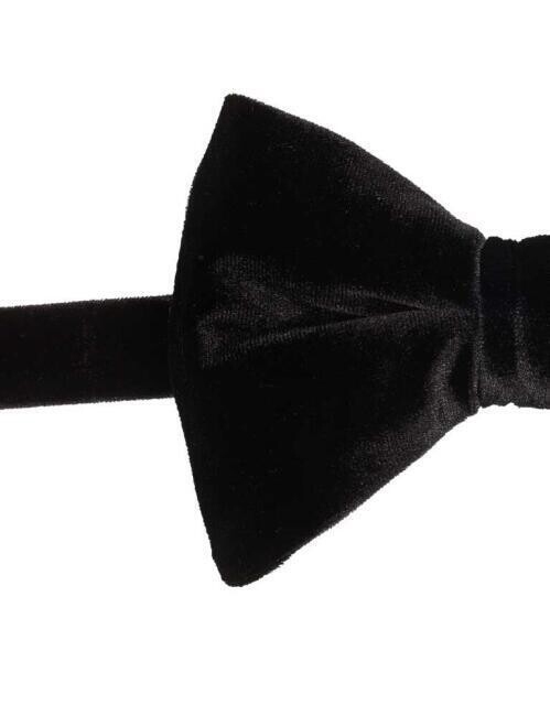 Siyah Kadife Erkek Smokin Papyon (1)