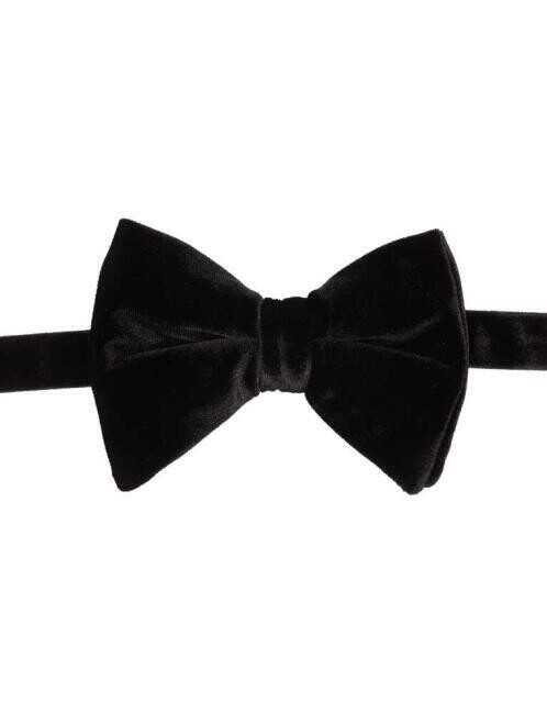 Siyah Kadife Erkek Smokin Papyon - 1