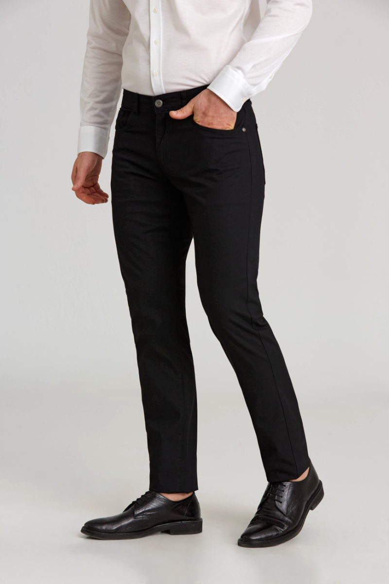 Siyah Pamuk 5 Cep Spor Erkek Pantolon