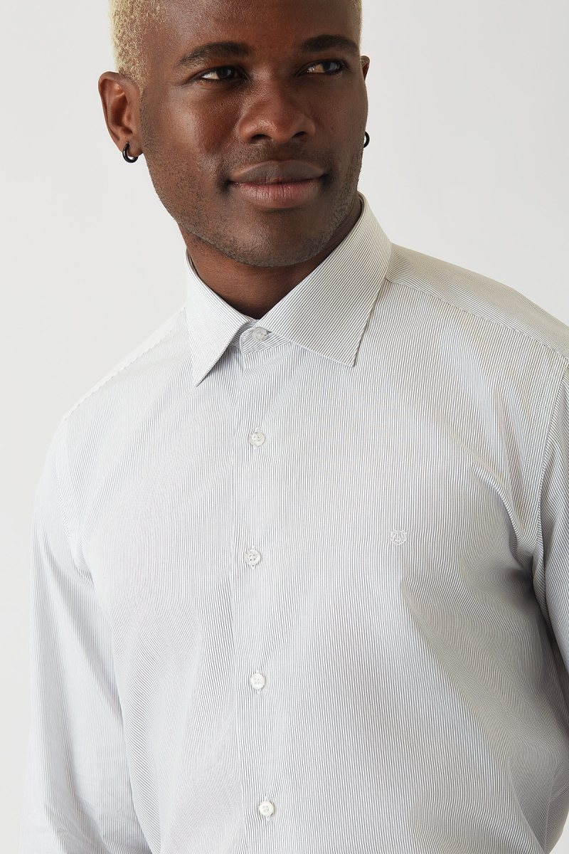 Siyah Pamuk Klasik Regular Fit Erkek Gömlek - 3