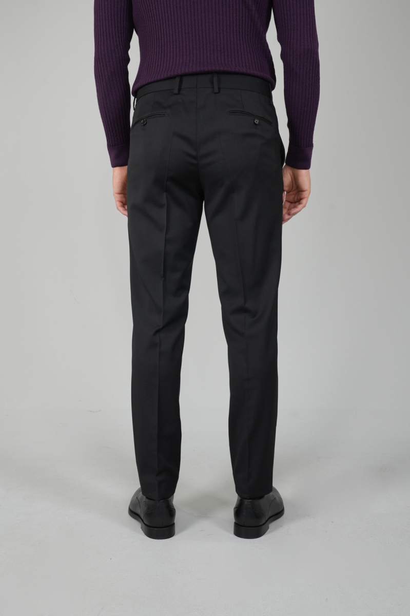 Siyah Yün Dokuma Erkek Klasik Pantolon (1)