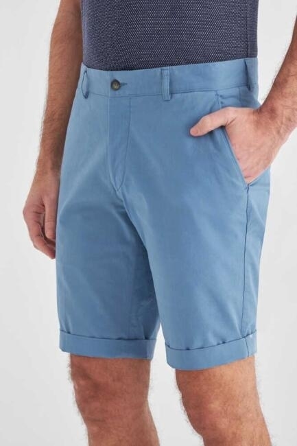 Slim Fit İndigo Bermuda Erkek Şort - 1