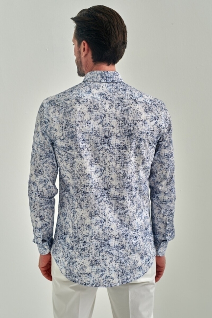 Slim Fit Blue Sport Men's Shirt (1)