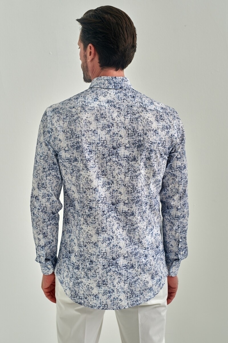 Slim Fit Mavi Spor Erkek Gömlek (1)