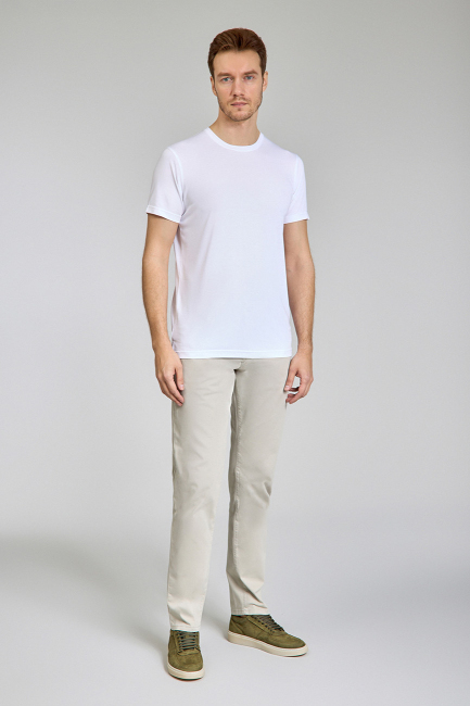 Supima Gömlek Yaka Cool Touch Beyaz Erkek T-Shirt - 5