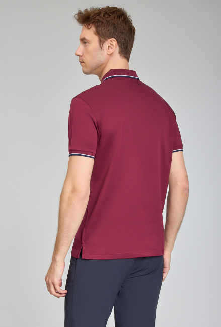 Supima Gömlek Yaka Cool Touch Bordo Erkek T-Shirt - 6