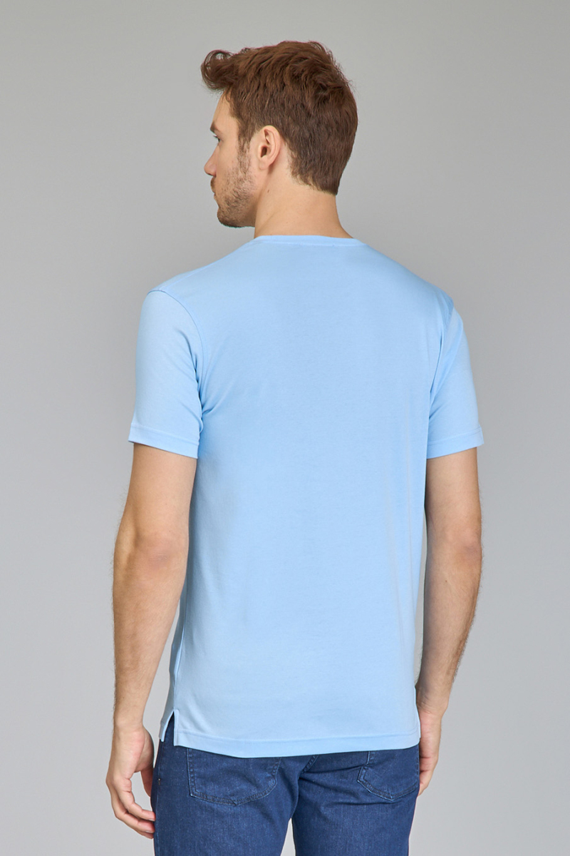 Supima Gömlek Yaka Cool Touch Erkek T-Shirt Açık Mavi - 3