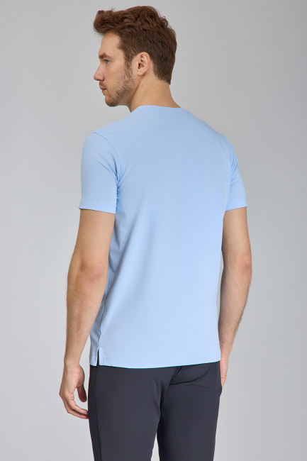 Supima Gömlek Yaka Cool Touch Erkek T-Shirt Mavi - 6