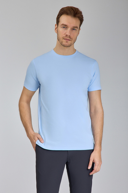 Supima Gömlek Yaka Cool Touch Erkek T-Shirt Mavi - 3