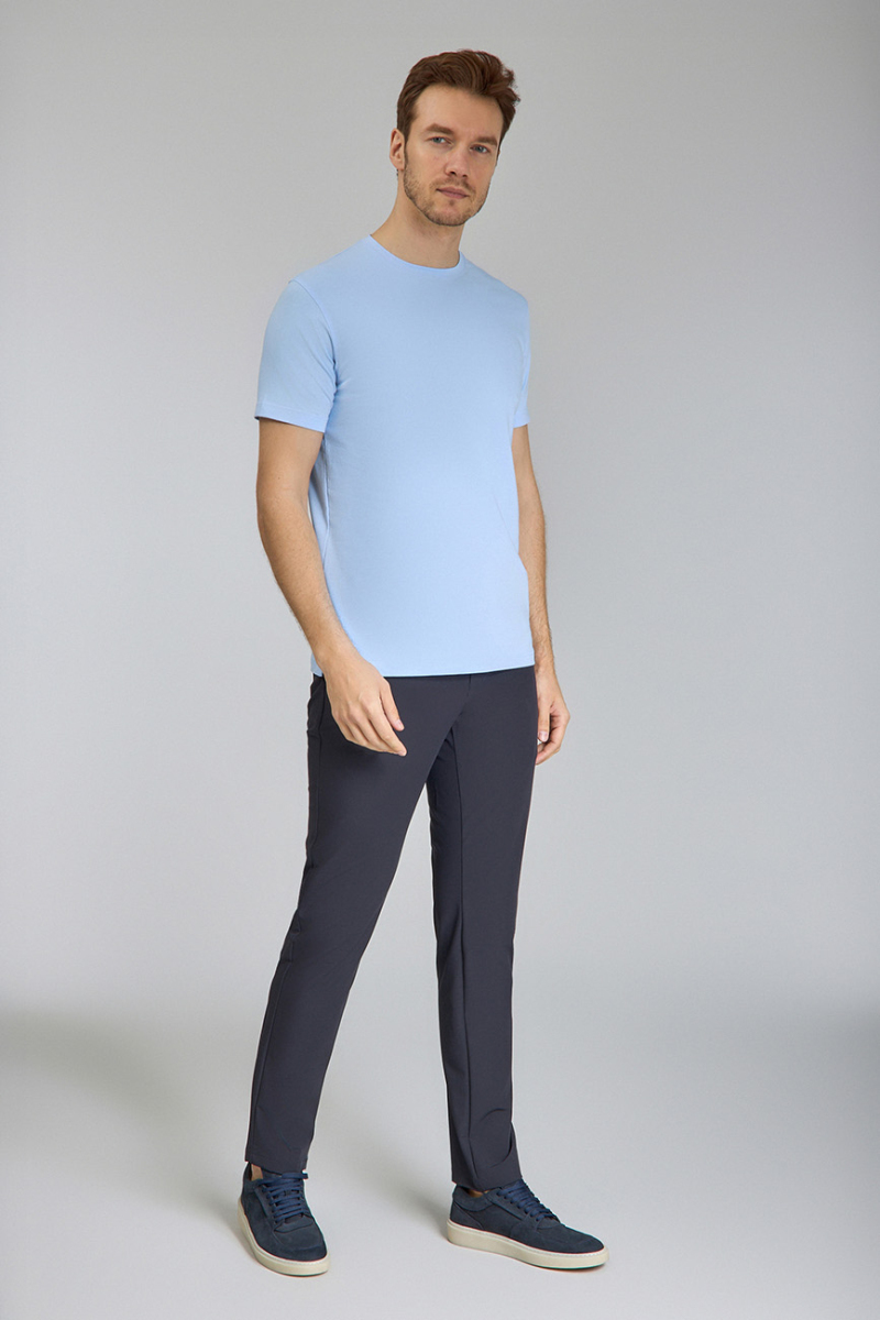 Supima Gömlek Yaka Cool Touch Erkek T-Shirt Mavi - 5