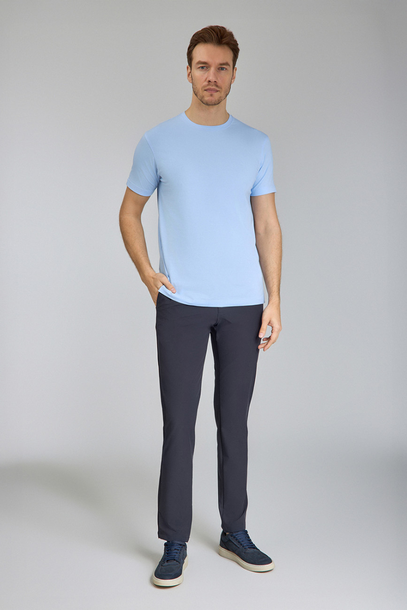 Supima Gömlek Yaka Cool Touch Erkek T-Shirt Mavi - 2