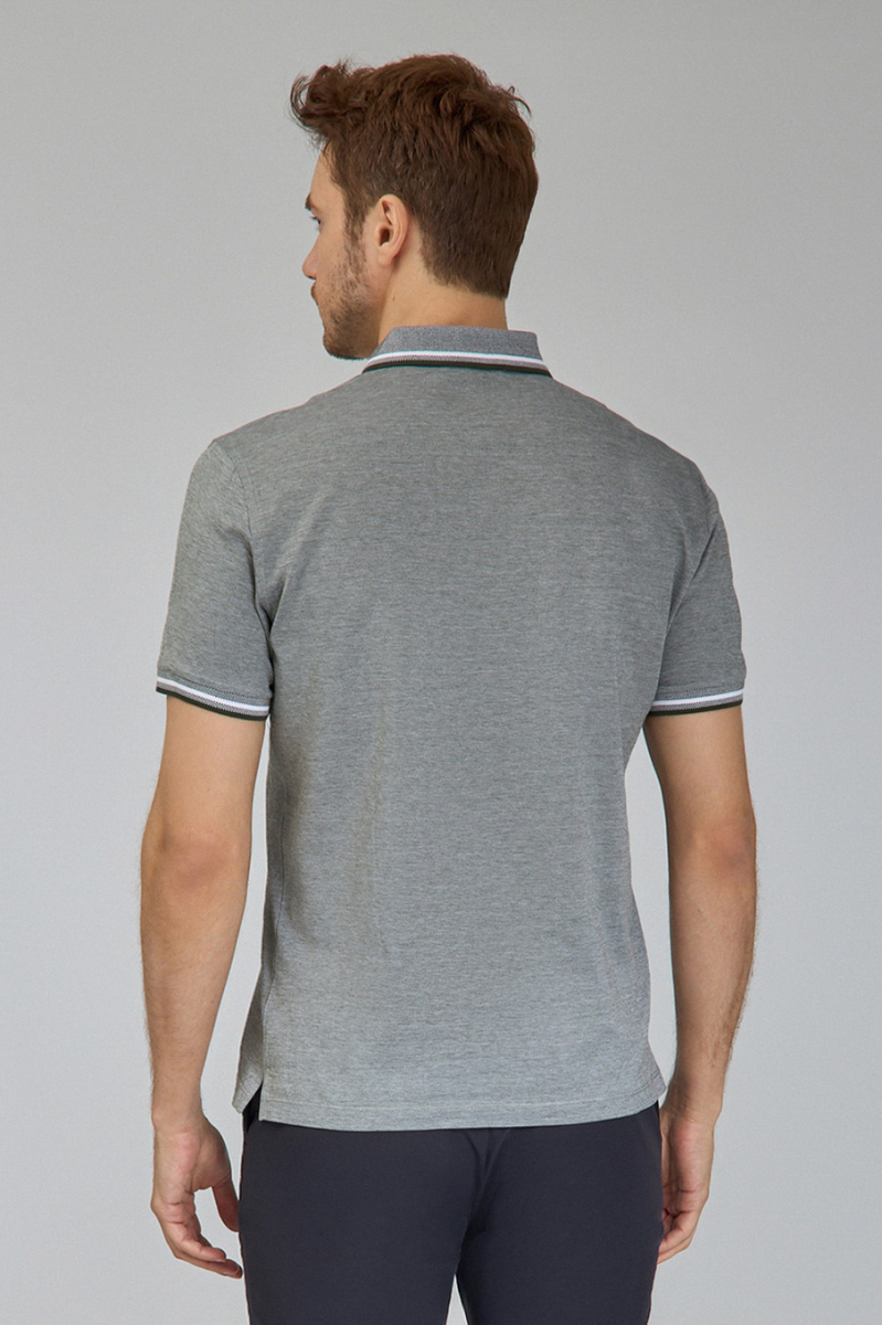 Supima Gömlek Yaka Cool Touch Haki Erkek T-Shirt - 6