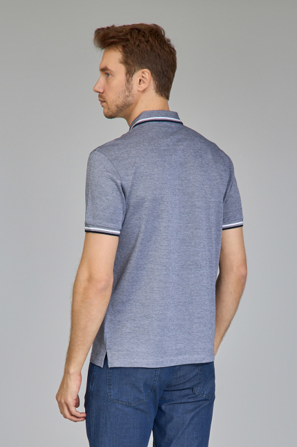 Supima Gömlek Yaka Cool Touch Lacivert Erkek T-Shirt - 2