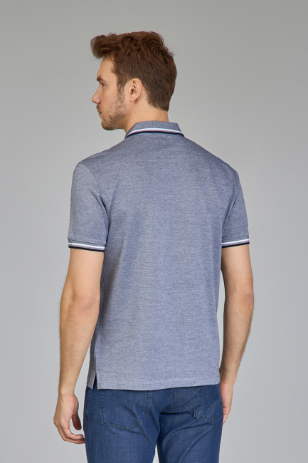 Supima Gömlek Yaka Cool Touch Lacivert Erkek T-Shirt - 3