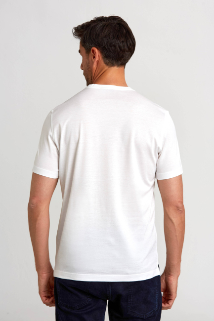 Süprem Kumaş O Yaka Beyaz Erkek T-Shirt (1)