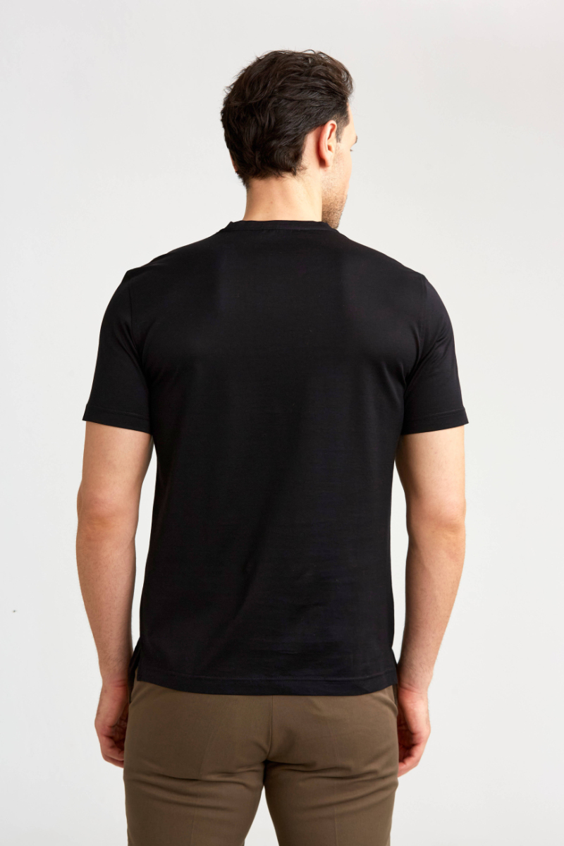 Süprem Pamuk O yaka Siyah Erkek T-Shirt (1)