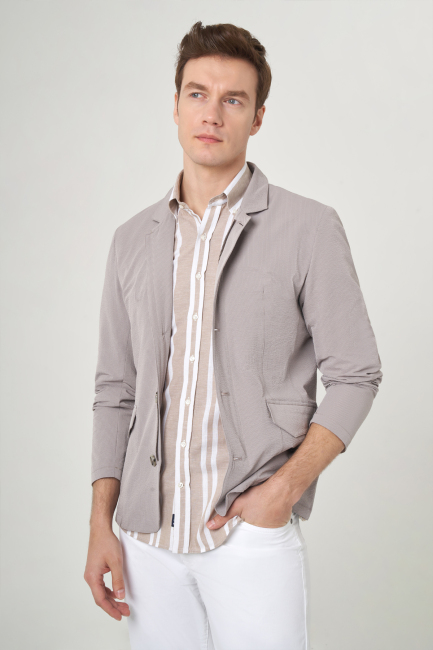 Taş Erkek Düğmeli Ceket Mont 