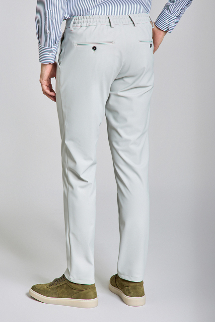 PNS 24101 - 4 Pocket Plain Satin Sports Trousers STONE (1)