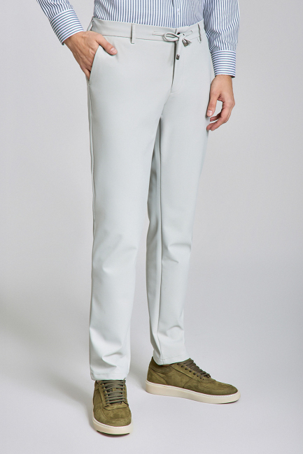 PNS 24101 - 4 Pocket Plain Satin Sports Trousers STONE