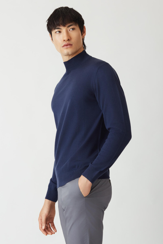 Bisse Erkek Basic Yarım Balıkçı Triko INDIGO. 4 Bisse Erkek Basic Yarım Balıkçı Triko INDIGO. 4