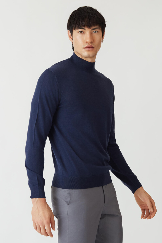 Bisse Erkek Basic Yarım Balıkçı Triko INDIGO. 5 Bisse Erkek Basic Yarım Balıkçı Triko INDIGO. 5