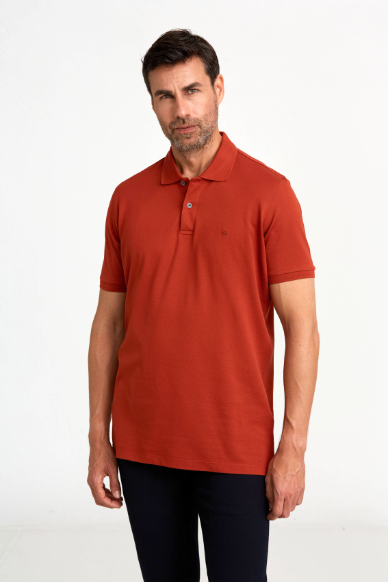 Merserize Pike Polo Yaka Kiremit Erkek T-Shirt - 1