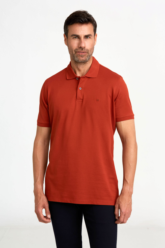 Merserize Pike Polo Yaka Kiremit Erkek T-Shirt - 4