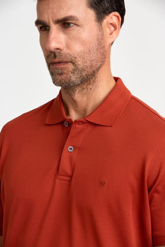 Merserize Pike Polo Yaka Kiremit Erkek T-Shirt - 3