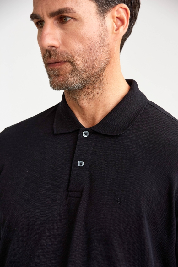 Merserize Pike Polo Yaka Siyah Erkek T-Shirt - 4