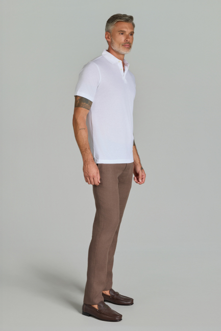 Polo Yaka Beyaz Erkek Tshirt - 3