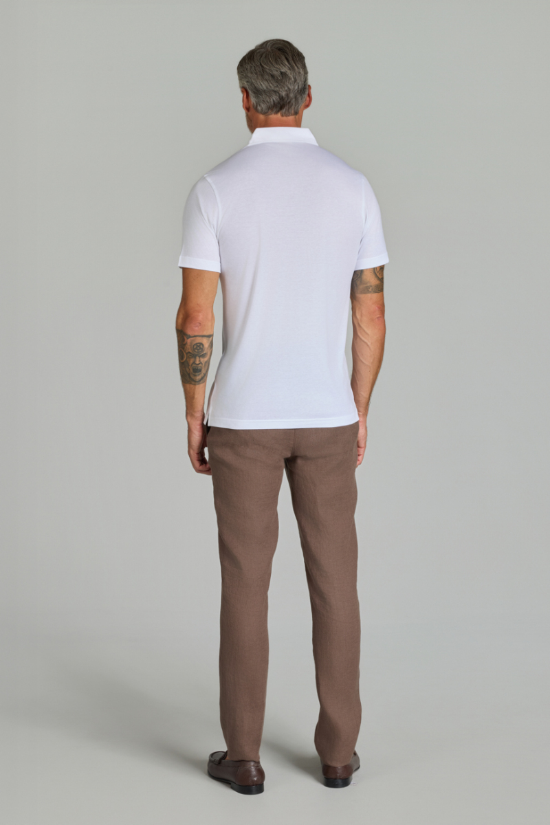 Polo Yaka Beyaz Erkek Tshirt - 6