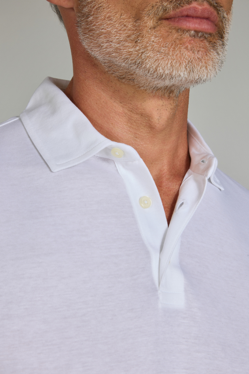 Polo Yaka Beyaz Erkek Tshirt - 5