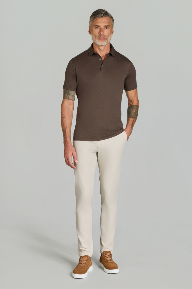 Polo Yaka Kahve Erkek Tshirt - 1