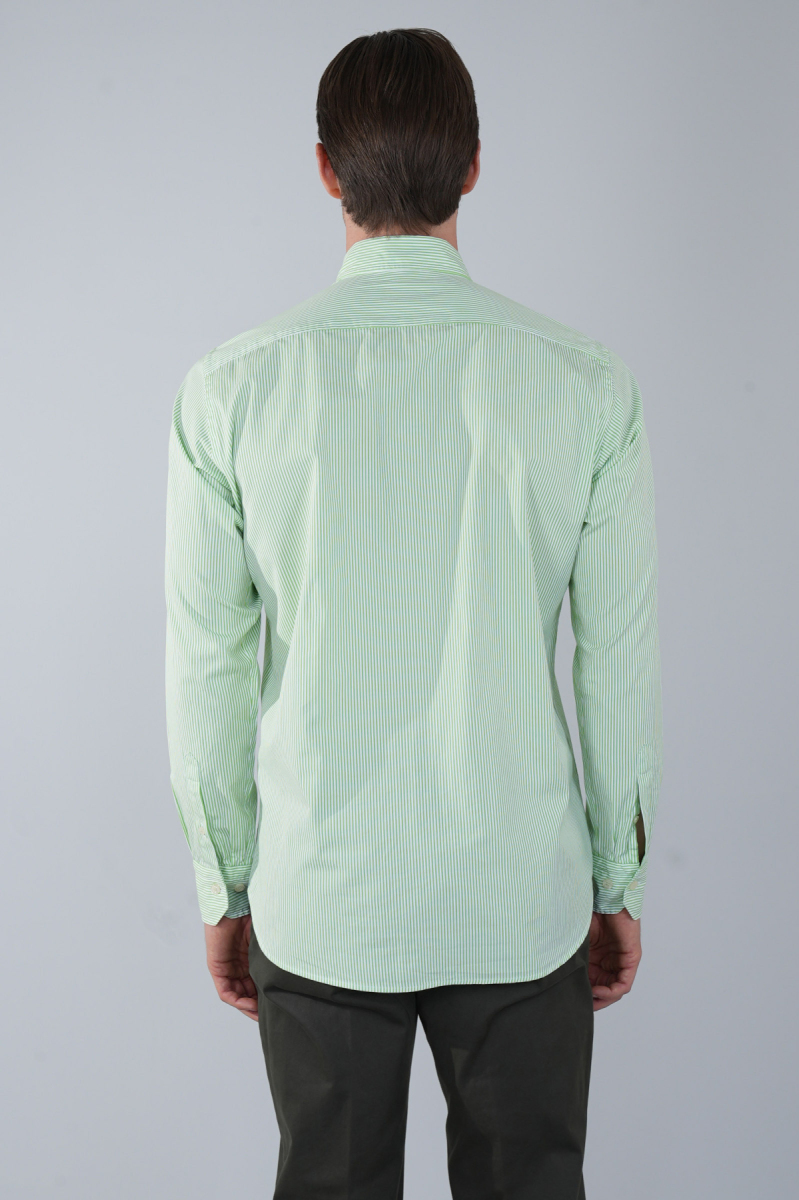 Uzun Kol Cepsiz Yeşil Pamuk Erkek Gömlek (1)