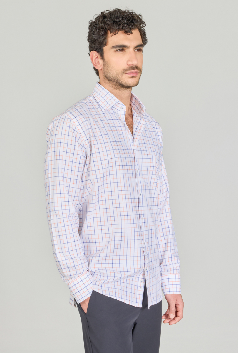 Regular Fit İtalyan Yaka Cepsiz Turuncu Erkek Gömlek - 3