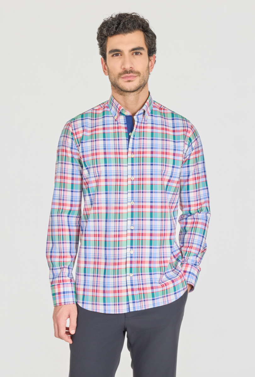 Regular Fit BDK Yaka Cepsiz Kırmızı Erkek Gömlek - 1