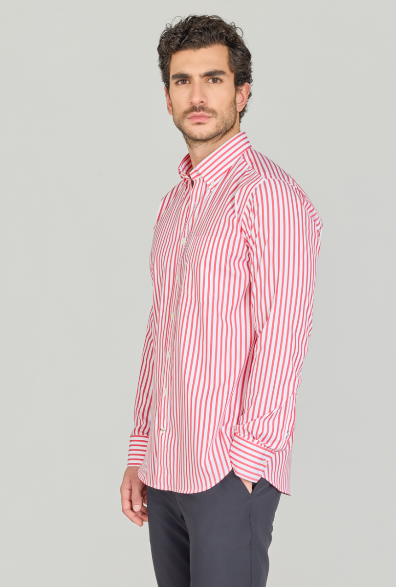 Regular Fit BDK Yaka Cepsiz Kırmızı Erkek Gömlek - 2