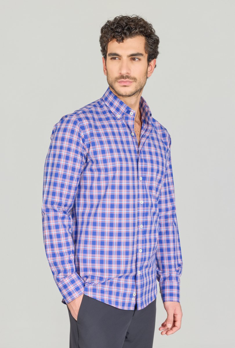 Regular Fit Paşa Yaka Cepsiz Lacivert Erkek Gömlek - 2