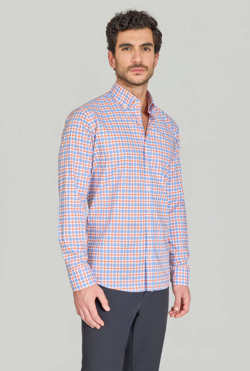 Regular Fit Paşa Yaka Cepsiz Turuncu Erkek Gömlek - 3
