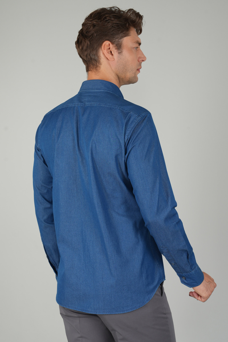 Uzun Kollu Regular Fit Spor Erkek  Denim Gömlek - 2