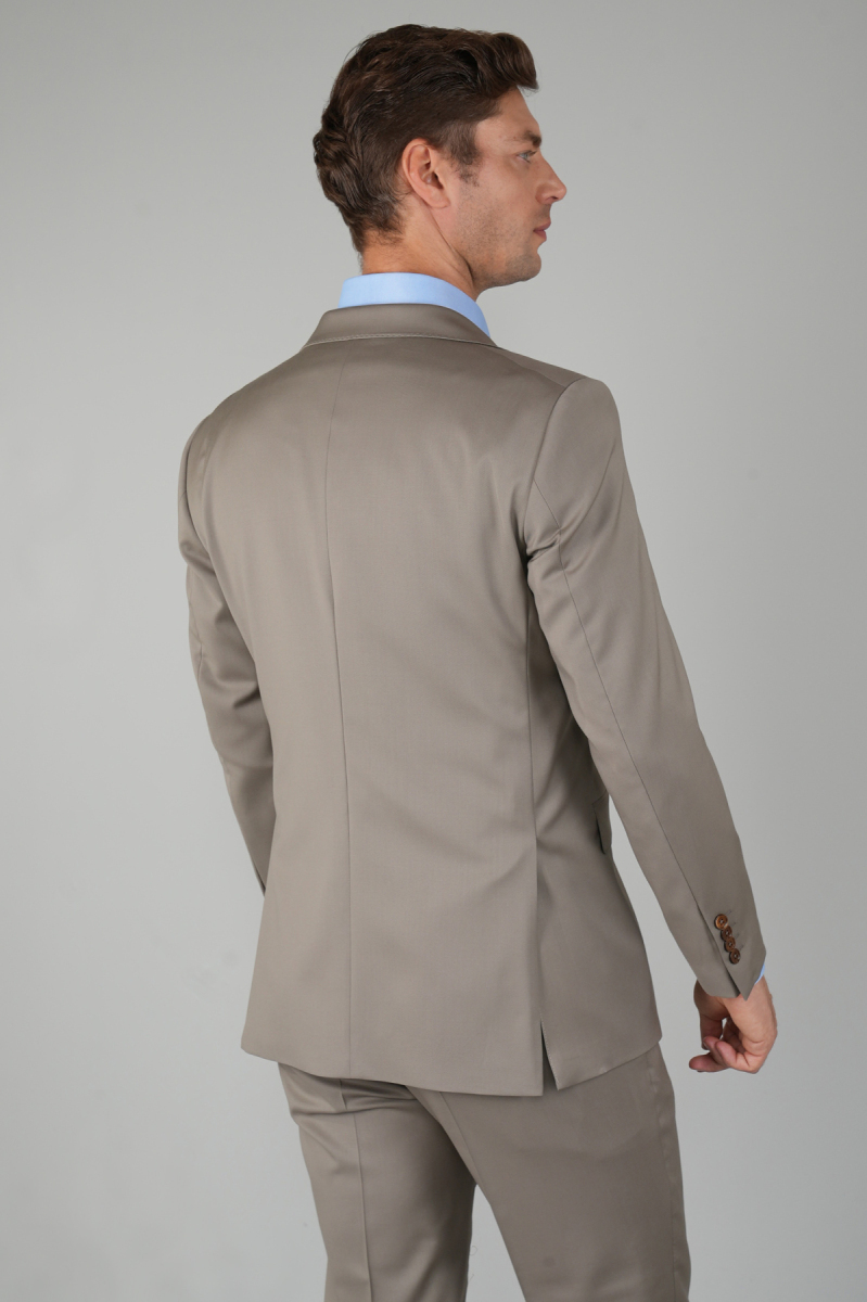 Vizon Dokuma Mono Yaka Çift Yırtmaçlı 6 Drop Yün Klasik Takım Elbise (1)