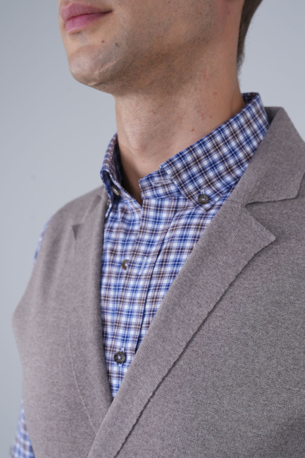 Vizon Kruvaze Yün Erkek Yelek - 3