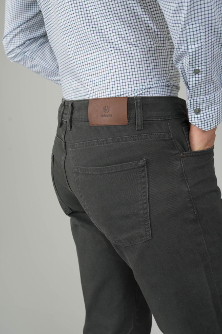 Yeşil Gabardin Pamuk 5 Cepli Spor Pantolon - 5