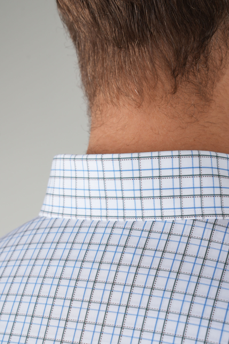 Yeşil Kareli Spor Uzun Kollu Erkek Gömlek - 4