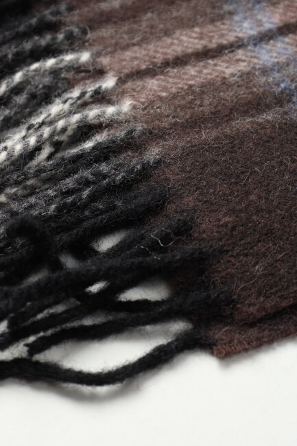 Yün Ekose Desenli Erkek Kaşkol Kahve - 4