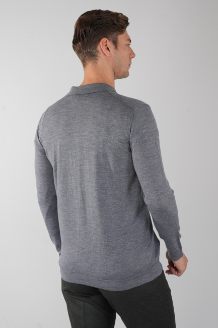 Yün Gri Erkek Triko Hırka (1)